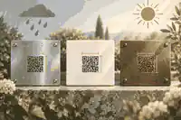 Outdoor QR plaque materials in rain and sun
