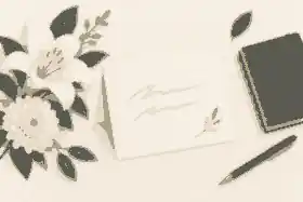 write in a sympathy card for a coworker: Handwritten coworker sympathy card beside flowers