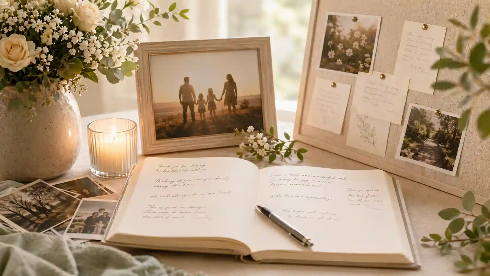 How Online Memorial Guestbooks and Memory Walls Work memorial guidance i — featured visual for How Online Memorial Guestbooks and Memory Walls Work by Evaheld Memorials