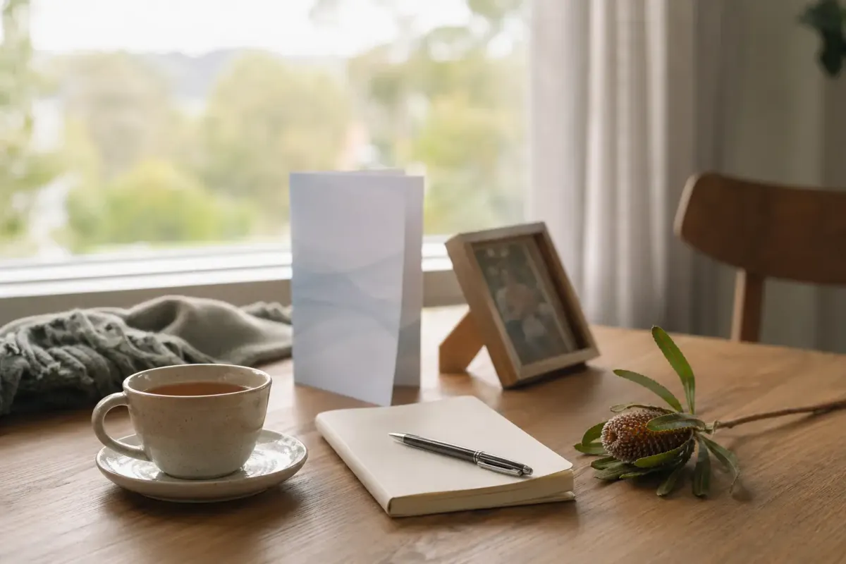 Grief support and healing notebook and flowers Evaheld Memorials — featured visual for Grief Support and Healing: Practical Help After Loss by Evaheld Memorials