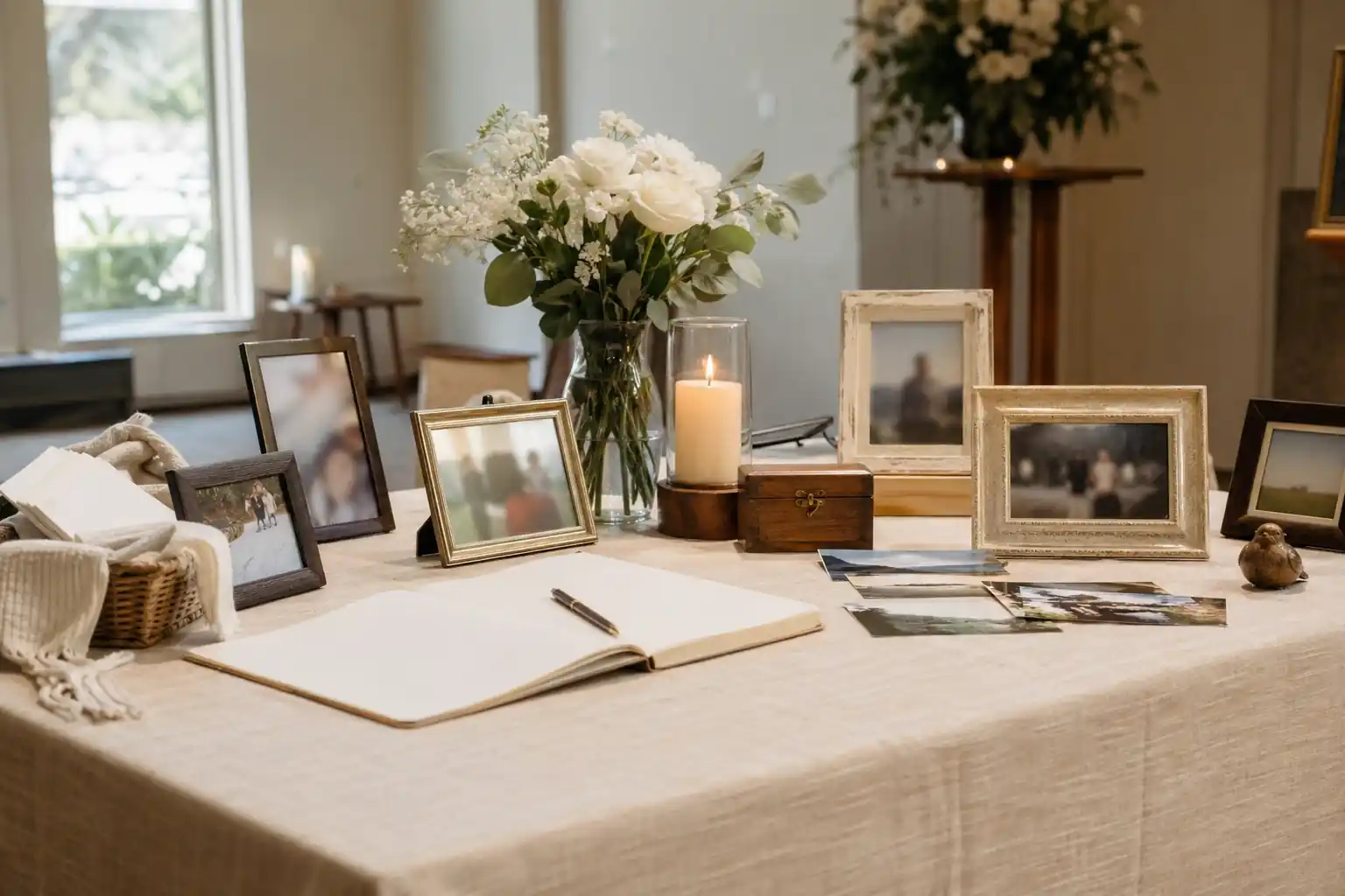 Memory table ideas for funerals with flowers and keepsakes for Evaheld M — featured visual for Memory Table Ideas for Funerals: Turning Farewells into Living Legaci by Evaheld Memorials