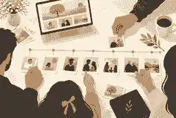 build a visual life history online: Family photographs arranged into an online life history timeline
