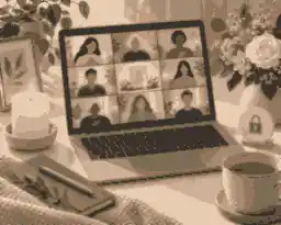 what do you do at a virtual celebration of life: Virtual celebration of life laptop with candle and flowers