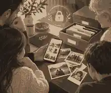 pass on digital memories: Family organising protected digital memories for remembrance