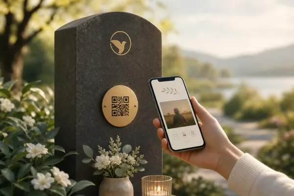 how do memorial qr codes work guide by Evaheld Memorials — featured visual for How do memorial QR codes work? Privacy, setup and family sharing by Evaheld Memorials