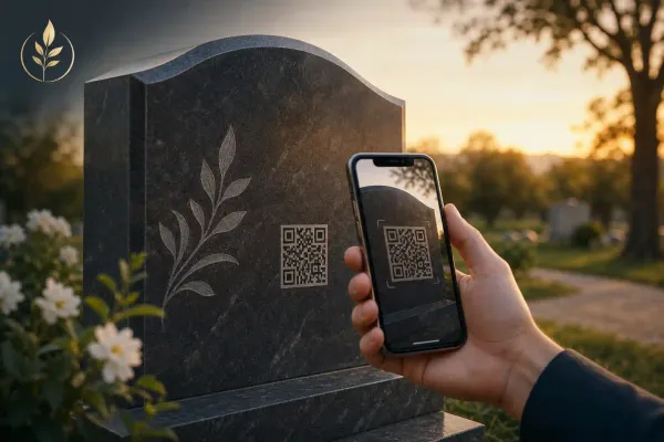 how do qr codes on gravestones work guide by Evaheld Memorials — featured visual for How do QR codes on gravestones work? Privacy, setup and family sharing by Evaheld Memorials
