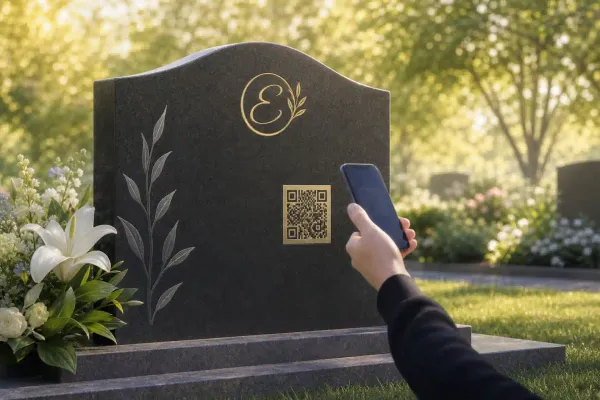 how do qr codes on headstones work guide by Evaheld Memorials — featured visual for How do QR codes on headstones work? Privacy, setup and family sharing by Evaheld Memorials