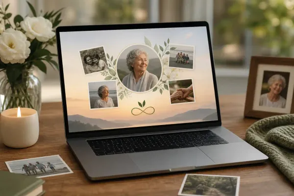 create an online memorial site with photos and stories guide by Evaheld — featured visual for How do I create an online memorial site with photos and stories? A pra by Evaheld Memorials