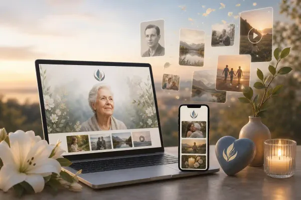 online memorial sites for photos and video guide by Evaheld Memorials — featured visual for What are the best online memorial sites for photos and video? Features by Evaheld Memorials