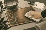 clean a bronze plaque: Soft cloth cleaning a bronze memorial plaque