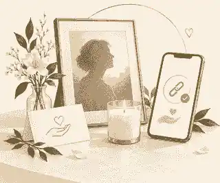 create a tribute fund online: Memorial table with a checked tribute fund link