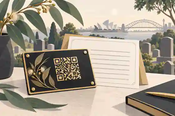 order a qr memorial plaque in sydney: Sydney cemetery approval note beside a QR plaque proof