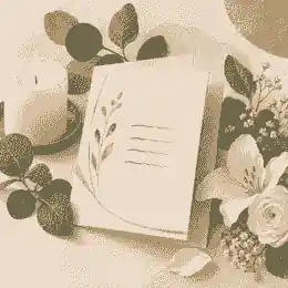 short funeral poems: Funeral programme with a short poem beside candle and flowers
