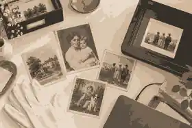 upload old historical photos safely: Archival family photographs prepared for safe scanning